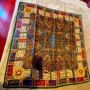 Chanel silk authentic colorful scarf